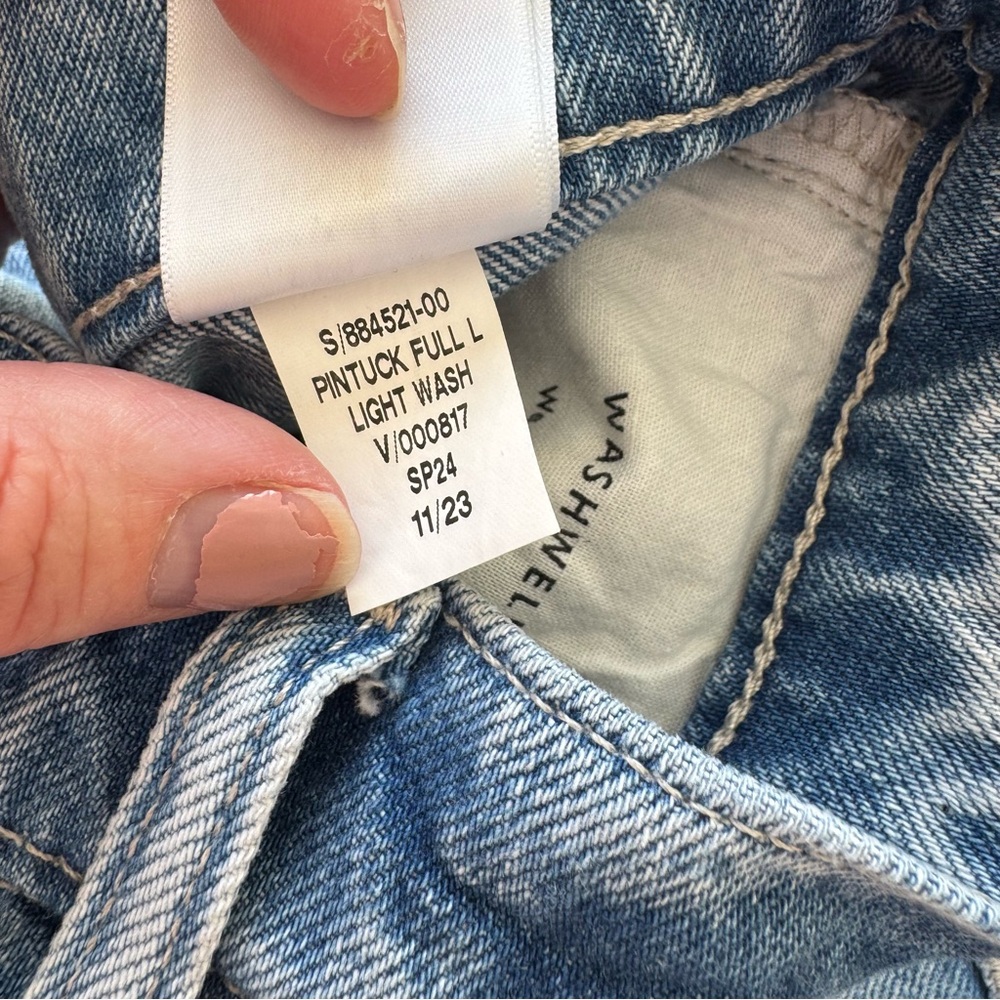 NWT BANANA REPUBLIC THE PINTUCK JEAN Wide High Rise in Light Wash 29 - Picture 12 of 12